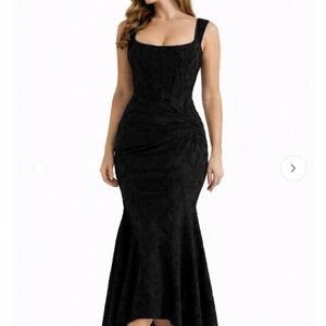 The Aurelia Floral Black Midi Dress